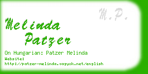 melinda patzer business card